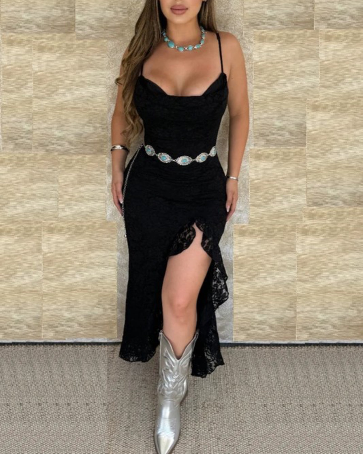 Black western dress
