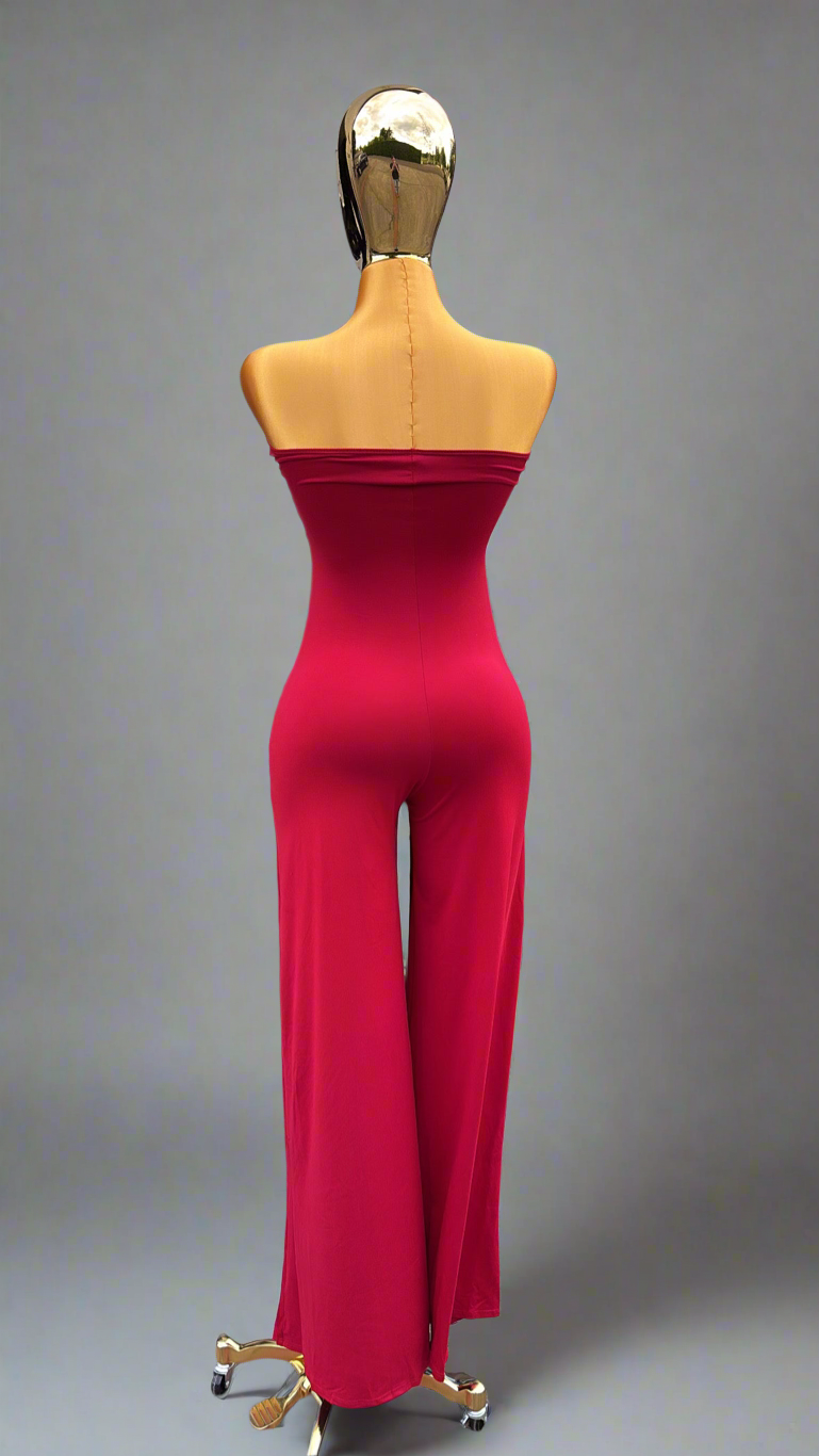 Gold snake trim tube wide legs SEXY JUMPSUIT