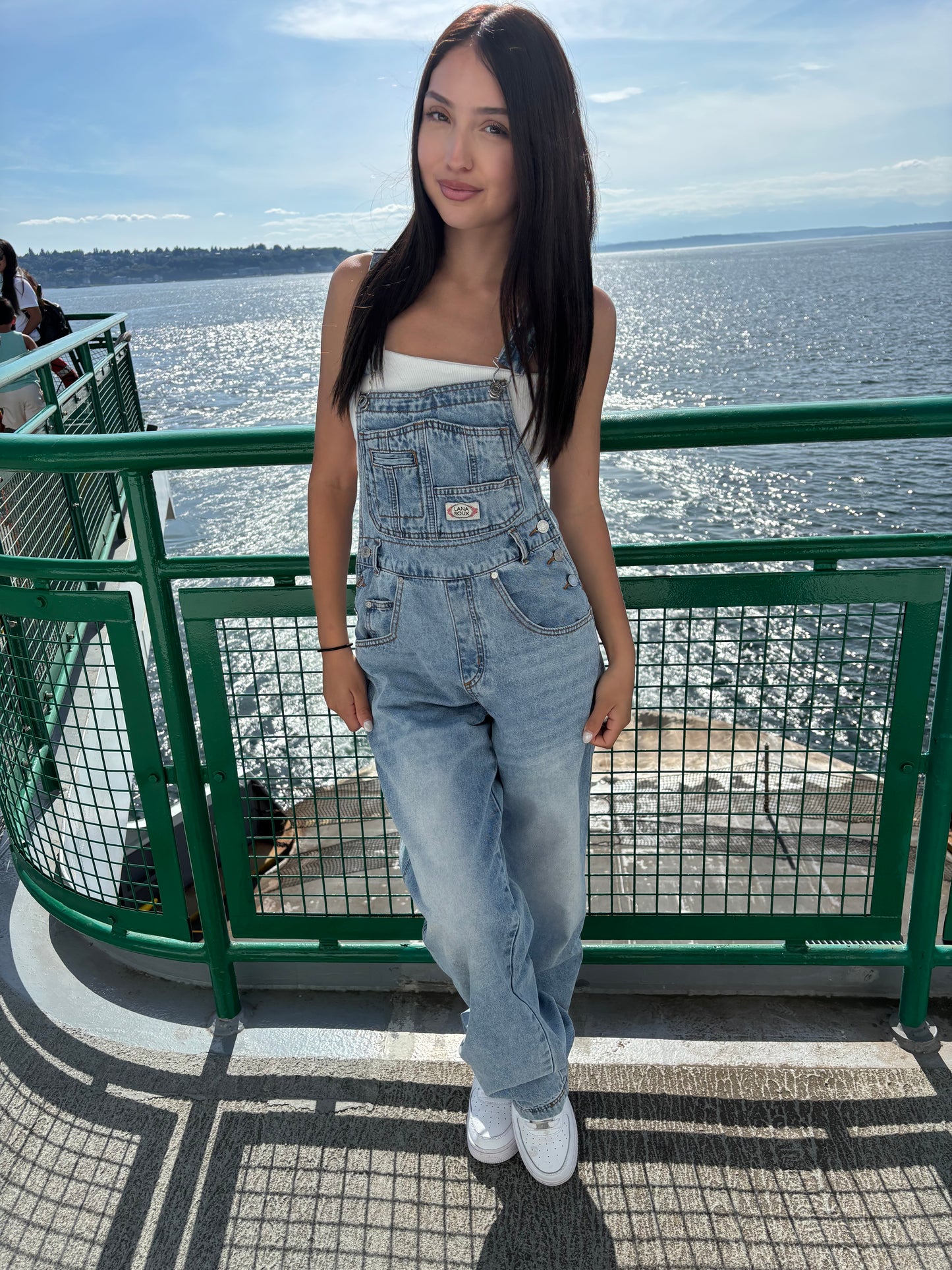 100% cotton overalls light wash denim