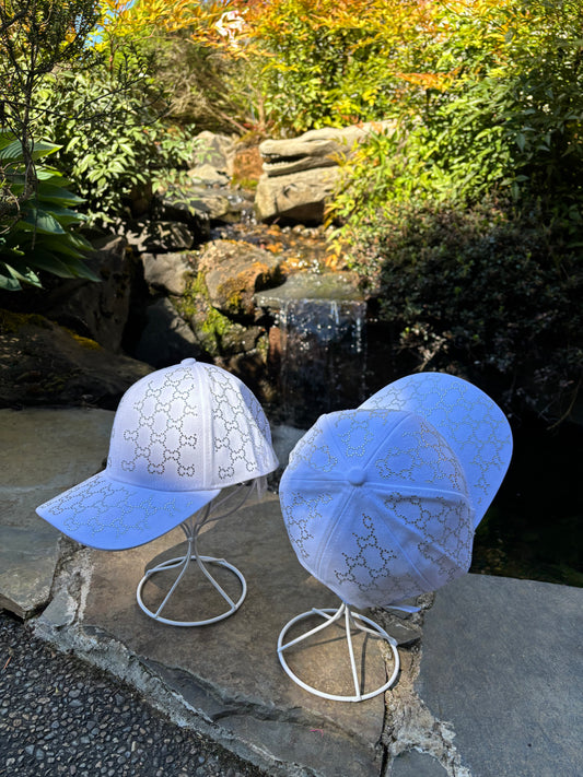 White sparkly hats