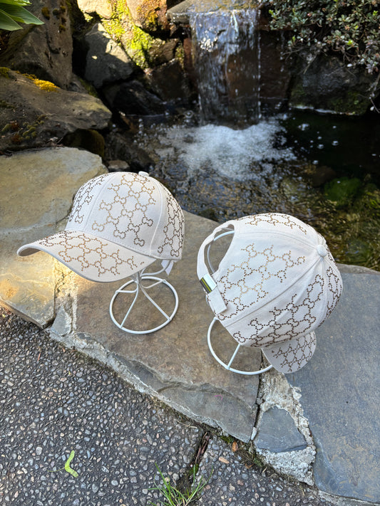 Beige sparkly hats