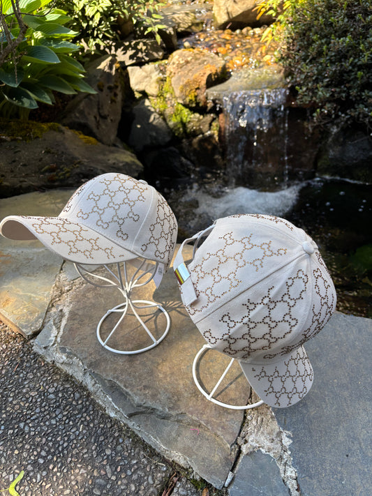 Beige sparkly hats