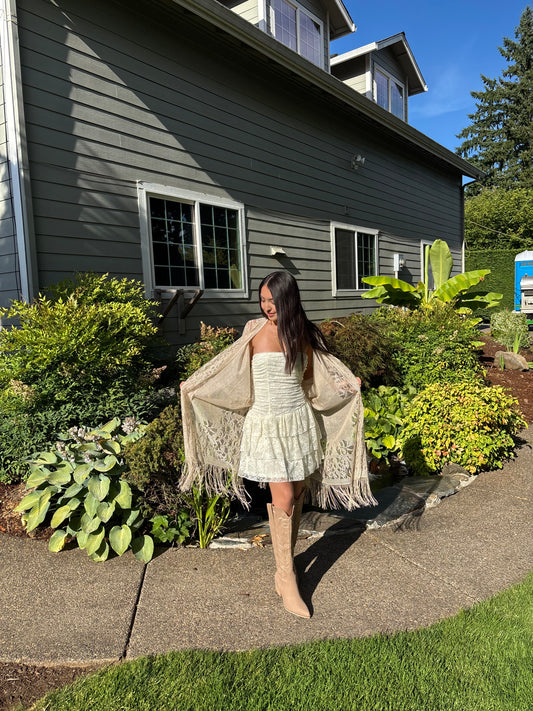 White ruffle dress