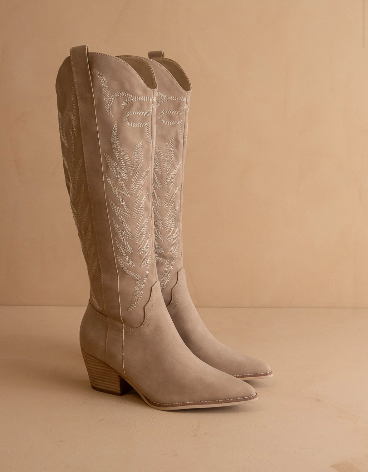 The Samara Cedar Wood | Embroidered Western Tall Boot