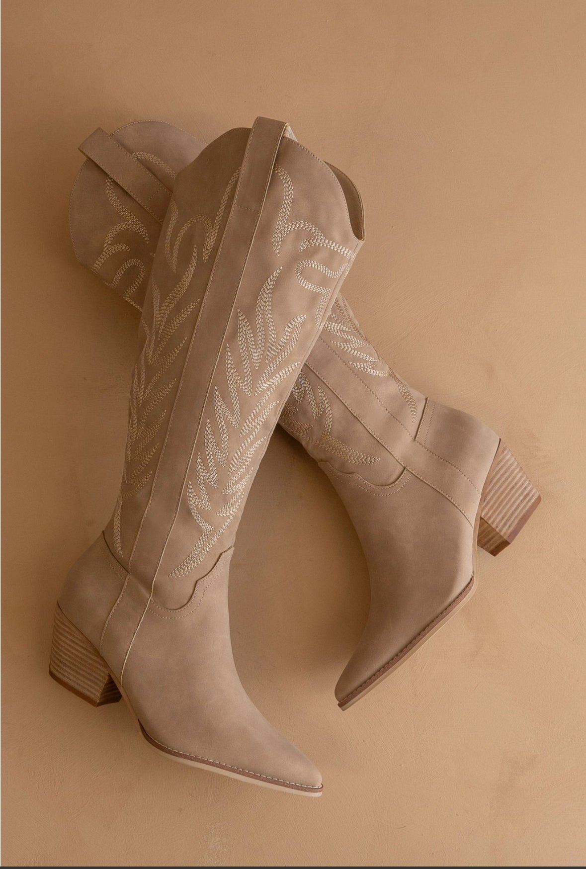 The Samara Cedar Wood | Embroidered Western Tall Boot